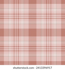 Refresh check tartan fabric, scrapbook texture seamless pattern. Straight plaid background textile vector in light and red color.