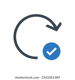 Refresh Checkmark Arrow Icon On White Background