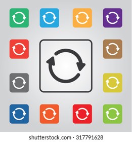 Refresh colored vector icon set for web and mobile