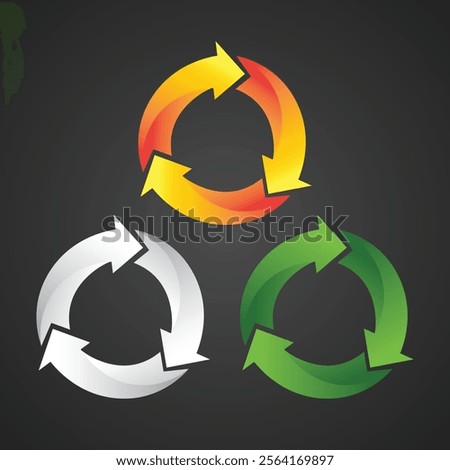 Refresh in colorful icons, symbols, modern signs, linear pictograms, and vector art