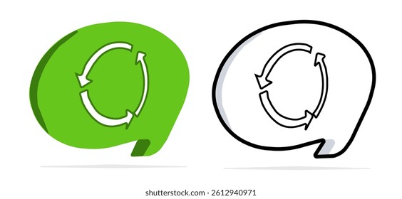 Refresh, Communication, Conversation, Chat, Dialogue, Update, Message, Discussion, Talk, Reload, Exchange, Bubble, Sync, Speech, Sustainable, Recycle, Renew, Green, Environmental, Circular, Conservati