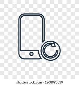 Refresh concept vector linear icon isolated on transparent background, Refresh concept transparency concept in outline style
