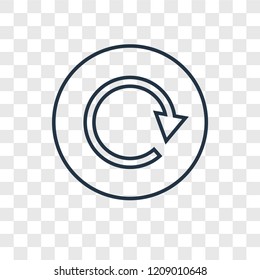 Refresh concept vector linear icon isolated on transparent background, Refresh concept transparency concept in outline style