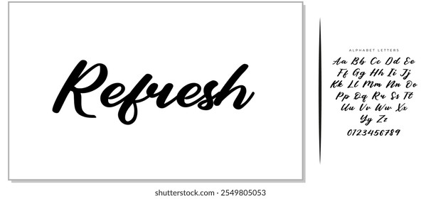 Refresh Cursive Calligraphy Black Color Text On White Background