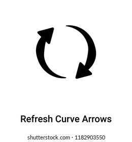 Refresh Curve Arrows icon vector isolated on white background, logo concept of Refresh Curve Arrows sign on transparent background, filled black symbol