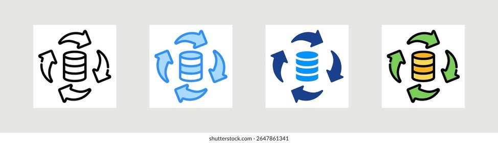 Refresh Data Icon Collection Set Multiple Style