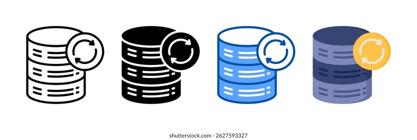 Atualizar conjunto de ícones de dados. Coleção de ícones de estilo múltiplo perfeita para sites, aplicativos e apresentações. Coleção de ícones de vetor simples