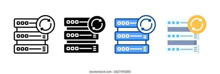 Atualizar conjunto de ícones de dados. Coleção de ícones de estilo múltiplo perfeita para sites, aplicativos e apresentações. Coleção de ícones de vetor simples