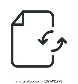 refresh document - bold line minimal web icon. simple vector illustration. concept for infographic, website or app.