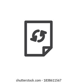 Refresh document file line icon. linear style sign for mobile concept and web design. File update outline vector icon. Symbol, logo illustration. Vector graphics