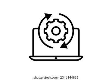 Refresh download icon. suitable for web site design, app, user interfaces. line icon style. Simple vector design editable
