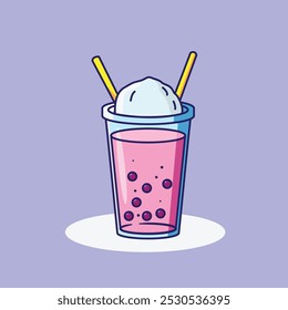 REFRESH DRINK WITH ICE, COOL SIMPLE VECTOR ABOUT DRINK