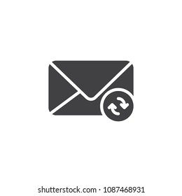 Refresh email vector icon. filled flat sign for mobile concept and web design. Envelope with rotation arrows simple solid icon. Symbol, logo illustration. Pixel perfect vector graphics