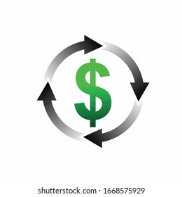 Refresh, exchange dollar icon logo