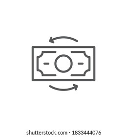 Refresh, exchange dollar vector icon symbol isolated on white background