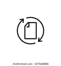 Refresh file line icon. Update, cycle, arrow. Data processing concept. Can be used for topics like digital technology, recycling, reload