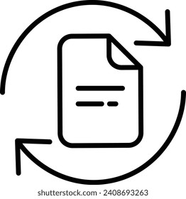 refresh file Outline vector illustration icon