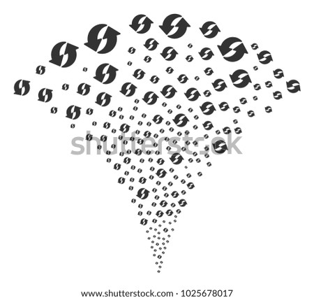 Refresh fireworks fountain. Vector illustration style is flat iconic symbols. Object fountain combined from random icons as refresh fireworks.