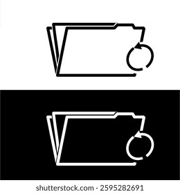 refresh folder icon with black and white color