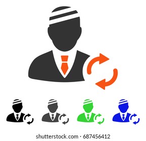 Refresh Gentleman Patient flat vector icon. Colored refresh gentleman patient gray, black, blue, green pictogram variants. Flat icon style for application design.