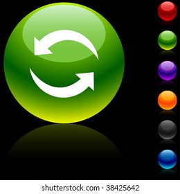 Refresh  glossy icon. Vector illustration.