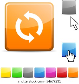 Refresh glossy vibrant web icon.