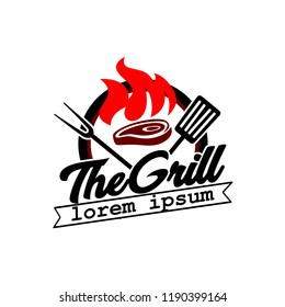 Grilled Goat Bbq Barbecue Barbeque Logo Stock Vector (Royalty Free ...