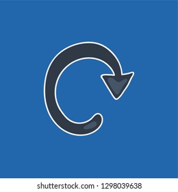 refresh hand drawn icon. recycle vector illustration. editable stroke.