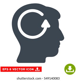 Refresh Head Memory EPS vector pictograph. Illustration style is flat iconic smooth blue symbol on white background.