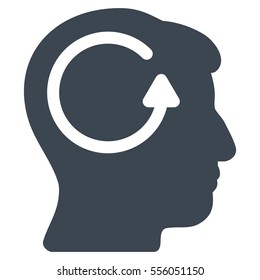 Refresh Head Memory vector icon. Style is flat graphic symbol, smooth blue color, white background.