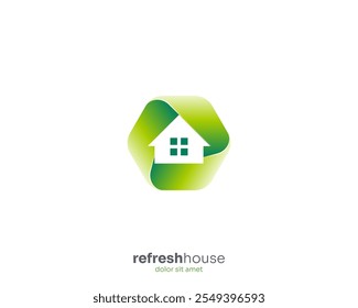 Refresh house green logo gradient