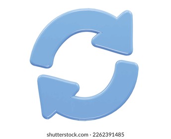 Refresh icon 3d rendering vector illustration