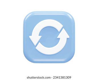 Refresh icon 3d rendering vector element