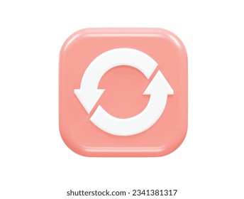 Refresh icon 3d rendering vector element