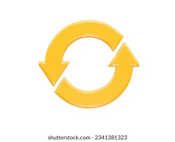 Refresh icon 3d rendering vector element