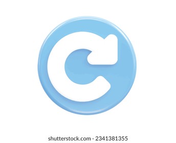 Refresh icon 3d rendering vector element