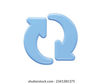 Refresh icon 3d rendering vector element