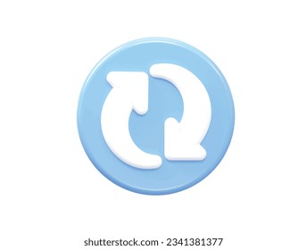 Refresh icon 3d rendering vector element