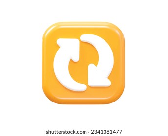 Refresh icon 3d rendering vector element