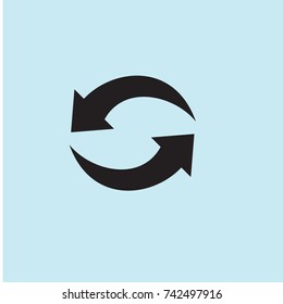 refresh icon black, blue background