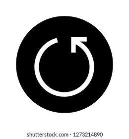 Refresh icon in black circle. Vector Illustration