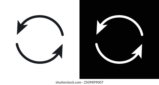 Refresh icon Black line art vector logo set