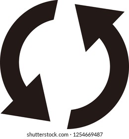 Refresh icon in black on a white background. Vector illustration