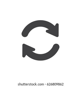 Refresh icon in black on a white background. Vector illustration