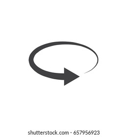 Refresh icon in black on a white background. Vector illustration