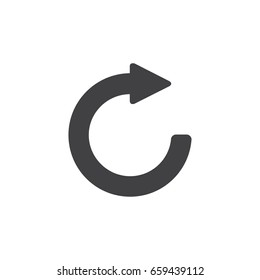 Refresh icon in black on a white background. Vector illustration