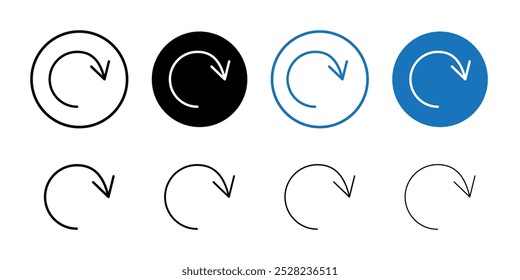 Refresh icon Black and white outline vector