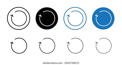 Refresh icon Black and white outline vector