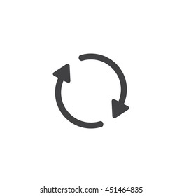refresh icon or button in flat style with long shadow, isolated vector illustration on transparent background