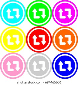 Refresh icon, circle sign design with different colors